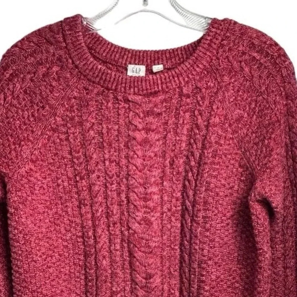 GAP Women's Pink Cable Knit Pullover Sweater Size M Casual Fall - Picture 5 of 13